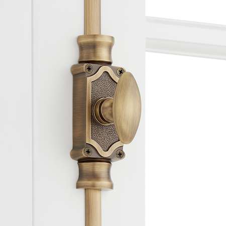 Signature Hardware Corabel 9 Inch Tall Door Cremone Security Bolt Antique Brass