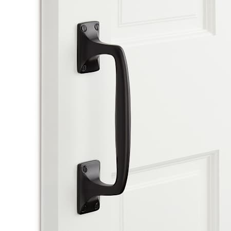 Signature Hardware Galdin Brass Offset Single Door Pull - Matte Black Matte Black