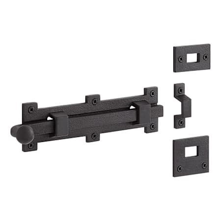Signature Hardware 8-1/4" Norfare Cast Iron Dual-Mount Slide Bolt Black Powder Coat