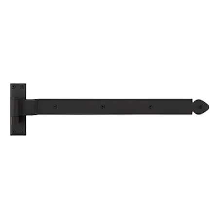 Signature Hardware Leerwin 24-1/4" x 6-1/2" Strap Square Corner Surface Mount Door Hinge - Single Hinge Black Powder Coat
