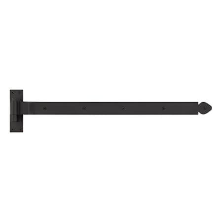 Signature Hardware Leerwin 30-1/4" x 6-1/2" Strap Square Corner Surface Mount Door Hinge - Single Hinge Black Powder Coat
