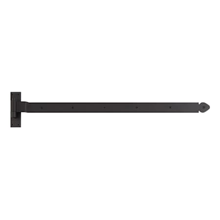 Signature Hardware Leerwin 36-1/4" x 6-1/2" Strap Square Corner Surface Mount Door Hinge - Single Hinge Black Powder Coat