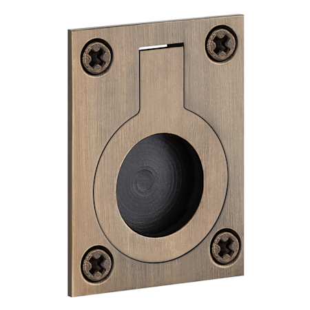 Signature Hardware Eldora 1-1/4" Wide Brass Recessed Pocket Door Ring Pull Antique Brass