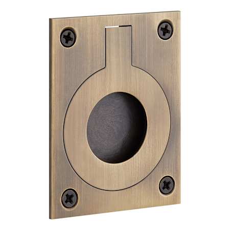 Signature Hardware Eldora 2-1/8" Wide Brass Recessed Pocket Door Ring Pull Antique Brass