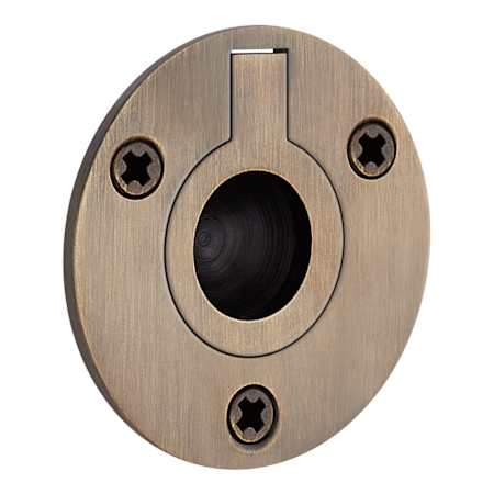 Signature Hardware Elowen 1-1/2" Wide Brass Recessed Pocket Door Ring Pull Antique Brass