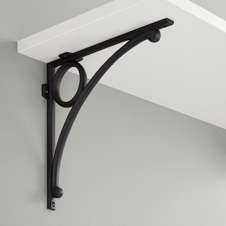 Signature Hardware 10-1/4" Levios Cast Iron Shelf Bracket Black Powder Coat