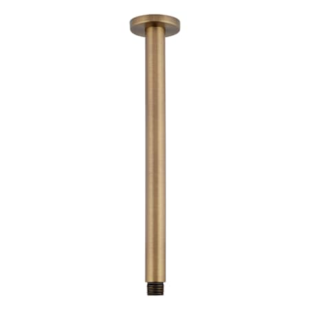 Signature Hardware 12" Round Ceiling-Mount Shower Arm with Escutcheon Aged Brass