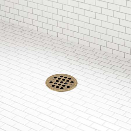 Signature Hardware FundamentALL 4-1/2" Round Shower Drain Aged Brass