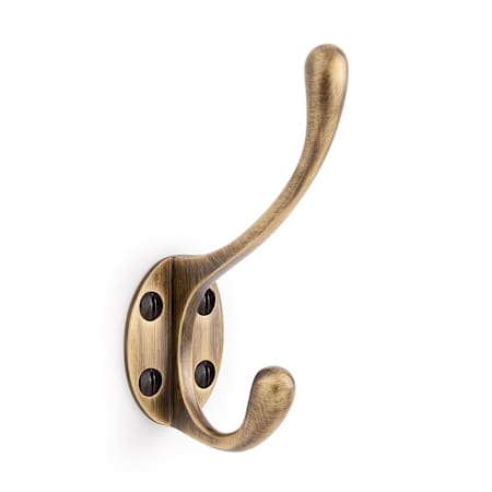 Signature Hardware Briony Brass Double Robe Hook Antique Brass