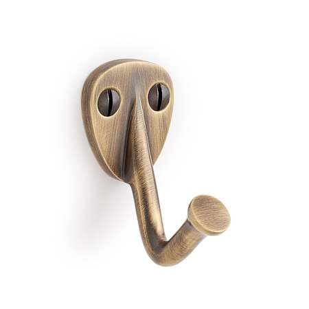 Signature Hardware Cavill Brass Single Robe Hook Antique Brass