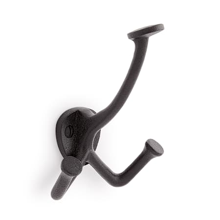 Signature Hardware Cavill Cast Iron Triple Robe Hook Black Powder Coat