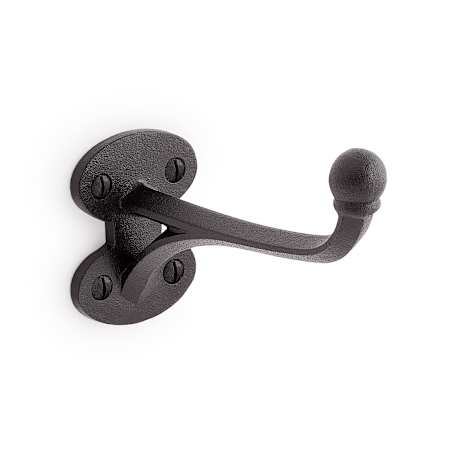 Signature Hardware Prue Cast Iron Single Robe Hook Black Powder Coat