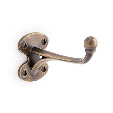 Signature Hardware Prue Brass Single Robe Hook Antique Brass