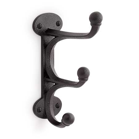 Signature Hardware Prue Cast Iron Triple Robe Hook Black Powder Coat