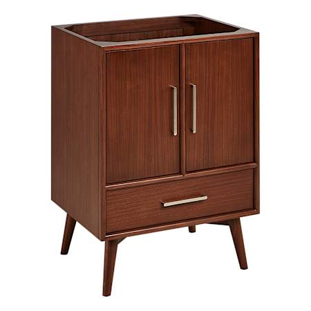 Signature Hardware Novak 24" Single Vanity Cabinet Only with Mahogany Cabinet - Less Vanity Top True Walnut