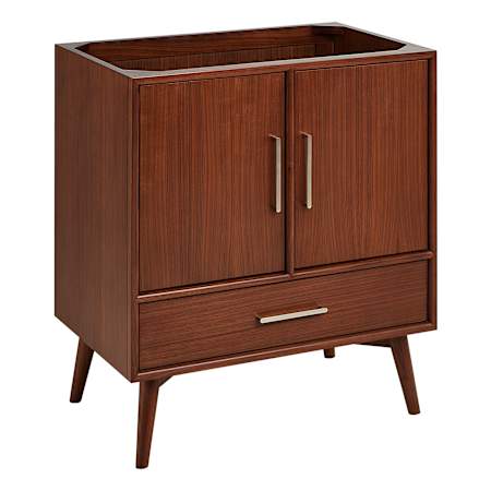 Signature Hardware Novak 30" Single Vanity Cabinet Only with Mahogany Cabinet - Less Vanity Top True Walnut