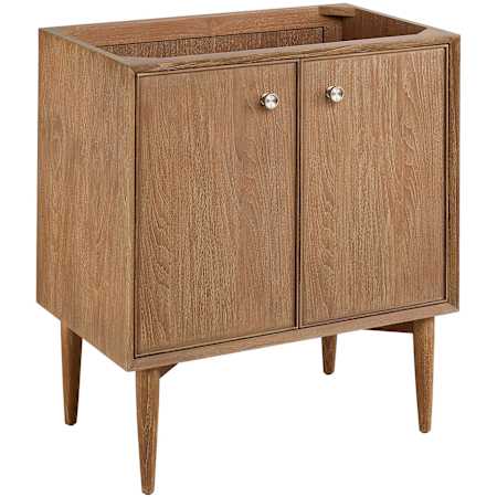 Signature Hardware Wendolyn 30" Freestanding Teak Single Basin Vanity Cabinet - Cabinet Only - Less Vanity Top Washed Teak
