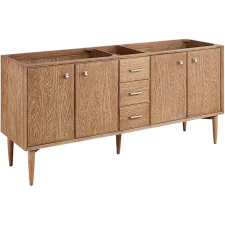 Signature Hardware Wendolyn 72" Freestanding Teak Double Basin Vanity Cabinet - Cabinet Only - Less Vanity Top Washed Teak