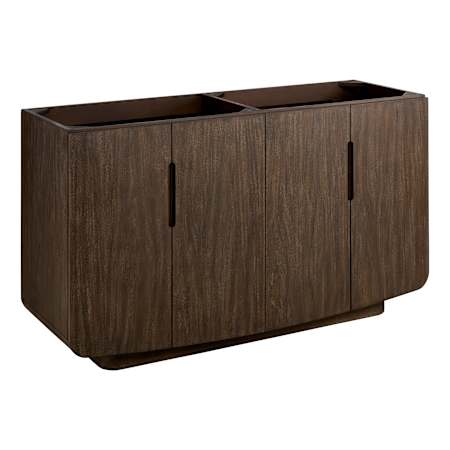 Signature Hardware Yvon 60" Freestanding Double Basin Vanity Cabinet - Cabinet Only - Less Vanity Top Deep Taupe
