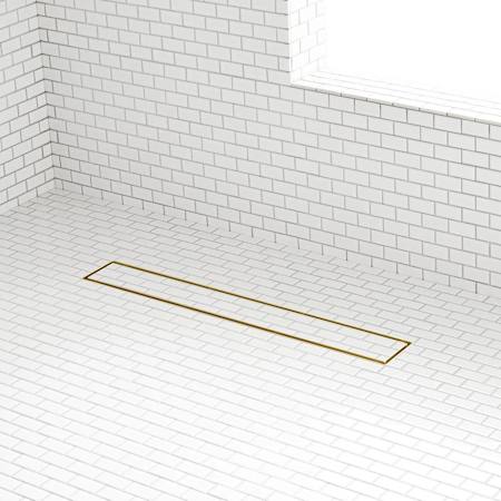 Signature Hardware 28" Tile-In Linear Shower Drain Brushed Gold