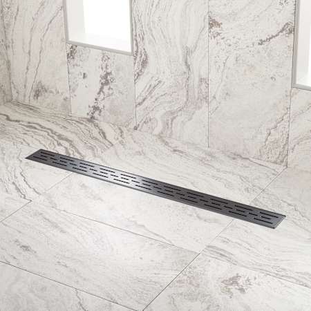 Signature Hardware 36" Slotted Linear Shower Drain Matte Black
