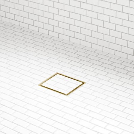 Signature Hardware 4" Tile-In Square Shower Drain Brushed Gold