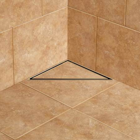 Signature Hardware 8" Tile-In Corner Shower Drain Brushed Gold