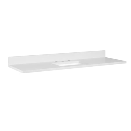 Signature Hardware 61" x 22" Single Basin Vanity Top with Rectangular Undermount Sink - 8" Widespread Faucet Holes Arctic White