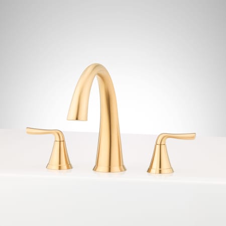 Signature Hardware Provincetown 3-Hole Roman Tub Faucet - Without Rough-In Valve Brushed Gold
