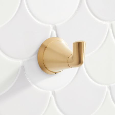 Signature Hardware Provincetown Single Robe Hook Brushed Gold