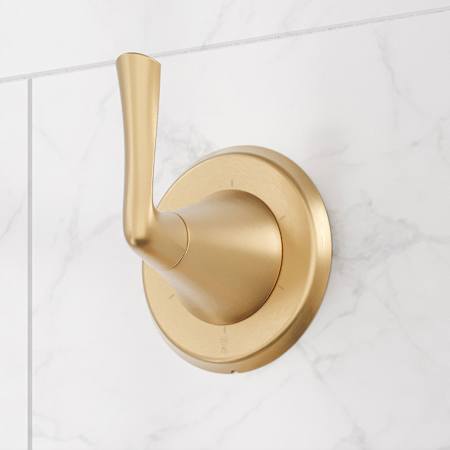Signature Hardware Provincetown In-Wall Shower Diverter Trim and Valve Kit Brushed Gold