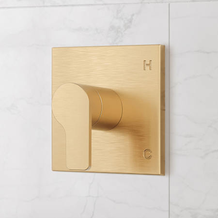 Signature Hardware Hibiscus Pressure Balance Shower Valve Trim Brushed Gold