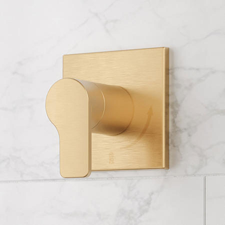 Signature Hardware Hibiscus Volume Control Trim and 3/4" Valve Brushed Gold