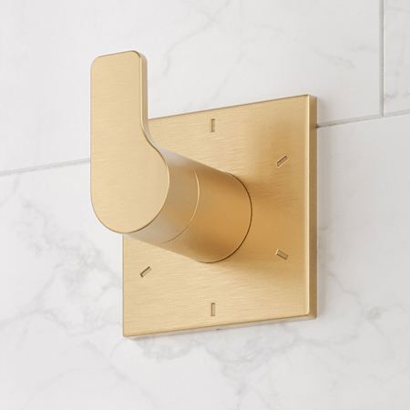 Signature Hardware Hibiscus In-Wall Shower Diverter with Valve Brushed Gold