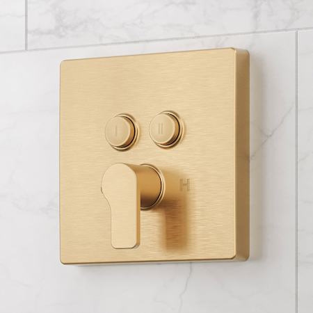 Signature Hardware Hibiscus Simple Select Pressure Balance Shower Trim and Valve Brushed Gold