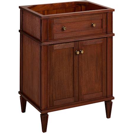 Signature Hardware Elmdale 24" Single Vanity Cabinet Only with Mahogany Cabinet - Less Vanity Top Antique Brown