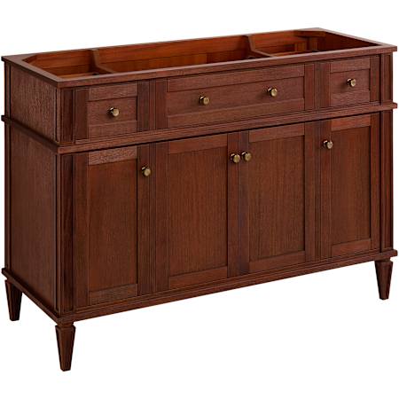 Signature Hardware Elmdale 48" Single Vanity Cabinet Only with Mahogany Cabinet - Less Vanity Top Antique Brown