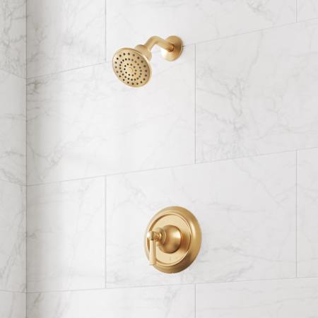 Signature Hardware Pendleton Shower Only Trim Package with 1.8 GPM Single Function Shower Head - Valve Included Brushed Gold