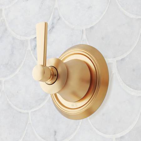 Signature Hardware Pendleton Single Handle 3 Function Diverter Valve Trim - 3/4" Rough In Valve Included Brushed Gold