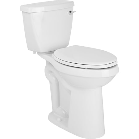 Signature Hardware Bradenton 1.2 GPF Two-Piece Elongated Bowl Toilet with 12" Rough-In and Right Hand Lever - 21" Bowl Height - Less Seat
 White