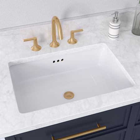 Signature Hardware Destin 18" Rectangular Porcelain Undermount Bathroom Sink with Overflow White