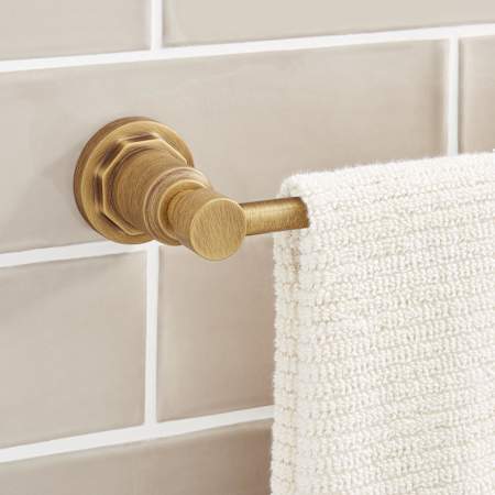Signature Hardware Greyfield 18" Towel Bar Aged Brass