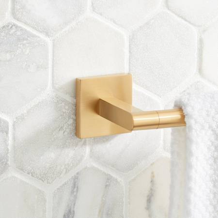 Signature Hardware Hibiscus 18" Towel Bar Brushed Gold