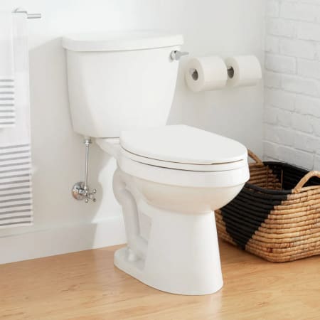 Signature Hardware Bradenton 1.28 GPF Two Piece Elongated Toilet with 12" Rough-In and Right Hand Lever - Less Seat White