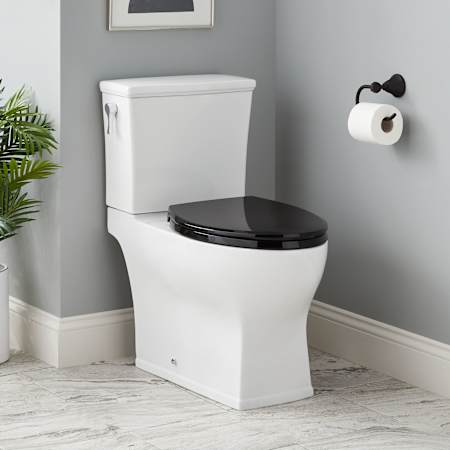 Signature Hardware Carraway 1.28 GPF Two Piece Elongated Toilet - Seat Included, ADA Compliant White