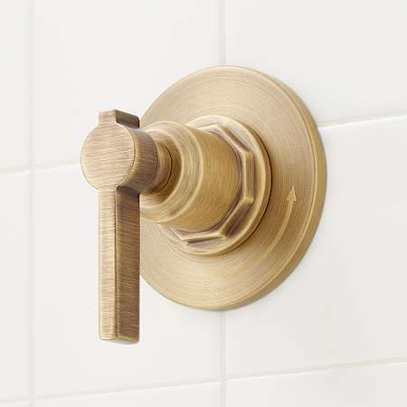 Signature Hardware Greyfield Volume Control Trim - 1/2" Rough In Valve Included Aged Brass