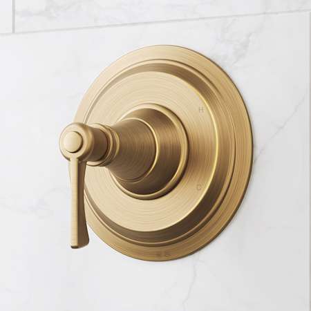 Signature Hardware Marceau Pressure Balanced Valve Trim with Lever Handle - Less Rough-In Valve Aged Brass