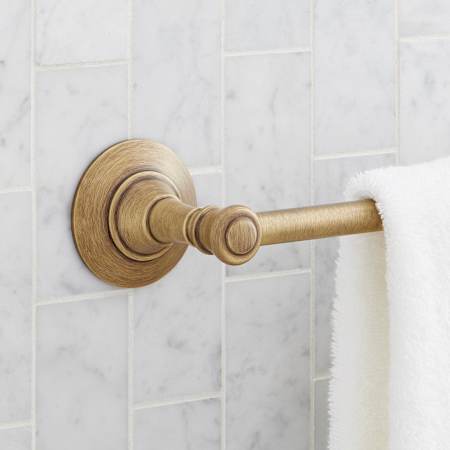 Signature Hardware Marceau 18" Towel Bar Aged Brass