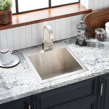 Signature Hardware Sitka 18" Drop In / Undermount Single Basin Stainless Steel Prep Sink Stainless Steel