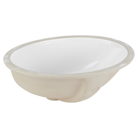 Signature Hardware Mangrove 17" Porcelain Undermount Bathroom Sink with Overflow White